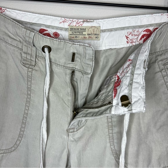 American Eagle Outfitters Y2K Khaki Cropped Capri Low Rise Pants size 6 - Picture 4 of 13